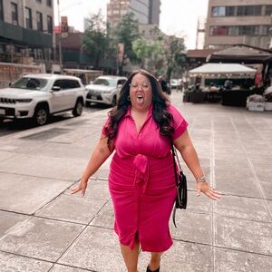 Women's Pink Midi Dress